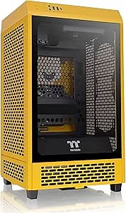 Thermaltake Tower 200 Mini-ITX Computer Case; 2x140mm Pre-Installed CT140 Fans; Supports GPU Length Up to 380mm; CA-1X9-00S4WN-00; Bumblebee; 3 Year Warranty