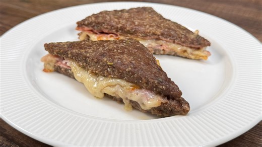 Cheesy Beef Sandwich Triangles