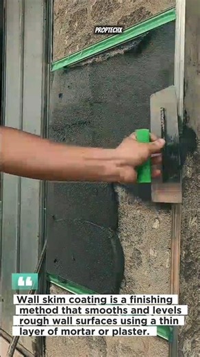Perfect Wall Skim Coating Finish Technique #construction #wallfinish #shorts