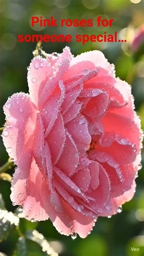 Romantic Pink Rose with Dew Drop 🌹 Gentle Breeze Nature Scene | 4K