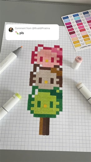 Dango pixel art 🍡 ✨#pixelart #art #cute #drawing #subscribe #shorts #foryou #hellokitty #kawaii