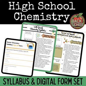 Editable Chemistry Syllabus Template with Google Form™ | High School Syllabus