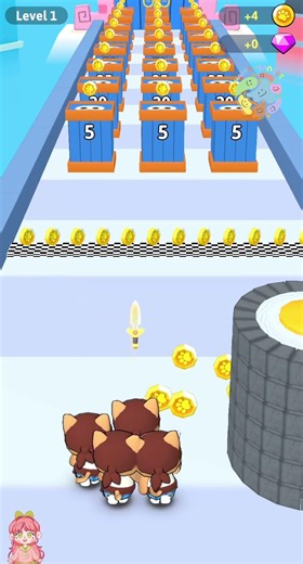 Cat Runner 3D: Crowd Up 😺 Level 1 🧶 Gameplay Walkthrough 🥝 #catrunner #crowdup