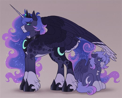 ✧.* blurry . ᯓ★ | proper Luna redesign with her younger self as well! many things changed after the elements got rid of the nightmare. the dark mass around... | Instagram