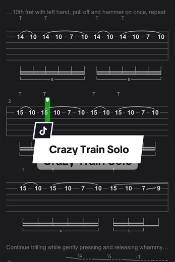 Crazy Train solo #Tabs #guitartabs #Guitartok #guitarlesson #crazytrain