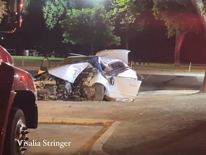 At about 1:45 this morning VPD, VFD, and EMS were called to what was reported as a possible fatal traffic accident at Plaza park. The caller advised that a car had struck a telephone pole and they believed that the occupants were deceased. VPD started this way with multiple units, and fortunately while in route it was updated that a passenger had gotten out of the vehicle and the driver was moving. (Meaning that this was not a fatal traffic accident.) VPD arrived and located the driver pinned in