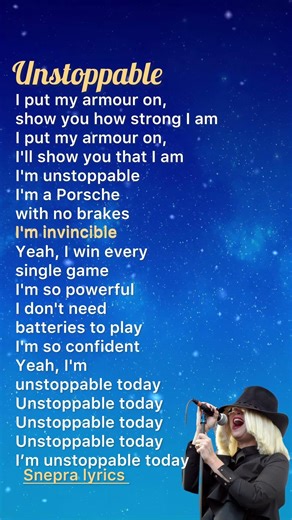 Unstoppable song sis- ( lyrics) #ytshorts #music #englishsong #songlyrics #lyrics #