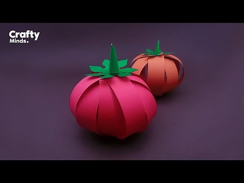 Make a Tomato with Color Papers | Origami Tomato | Crafty Minds