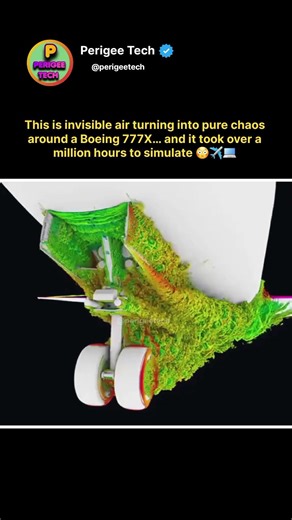 Boeing 777X Airflow Simulation Took 1 Million Hours 😳✈️ #shorts #boeing777x #aviation #airflow