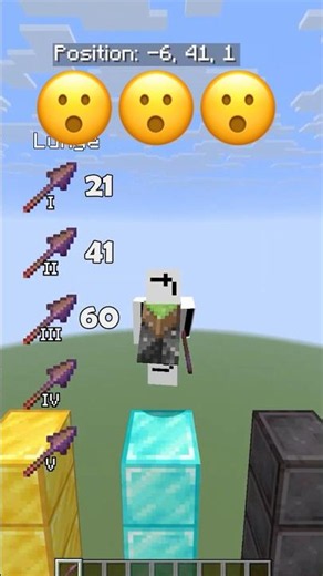 How far can you travel with each lunge spear? #experiments #minecraftshorts