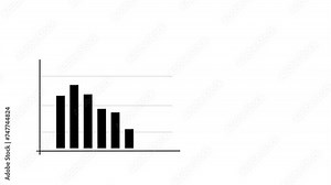 The traffic statistics curve is decreasing. Business infographic showing descending bar statistics and financial business diagram.