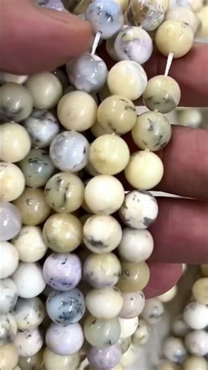 Natural Merlinite aka Dendritic Opal 6 mm to 10 mm Crystal Beads String Lines & Stretch Bracelets