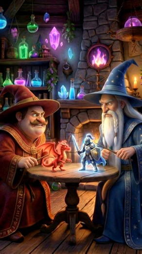 The Wizards’ Table Duel - Fun Cartoon Loop #funnyshorts, #kidsanimation, #cartoonloop