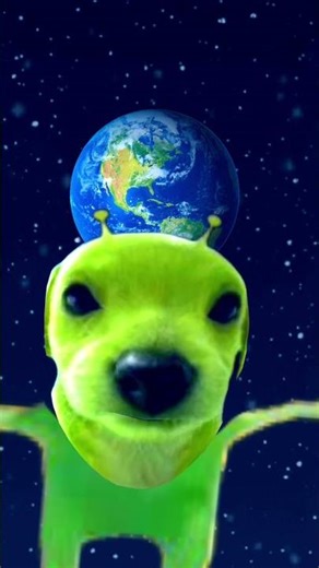 Alien pup in space