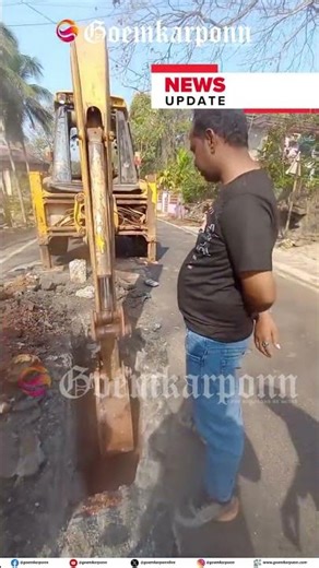 Concrete Cross Drain Damaged During Underground Cabling Work at Khandepar