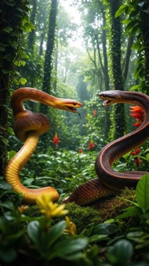 Snake and snake fights