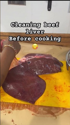 How to clean beef liver before cooking. #whatsfordinner #beef #happy