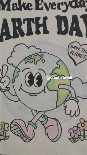 🌎 Make This Simple & Cute Earth Drawing 💚🌿