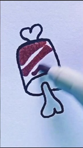 How to draw meat 🍖 step by step Simple drawing made for beginners #simple #art