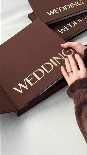 Luxury Wedding Photo Album 📖 | Leather Bound with Gold Foil Box | Premium Wedding Packaging