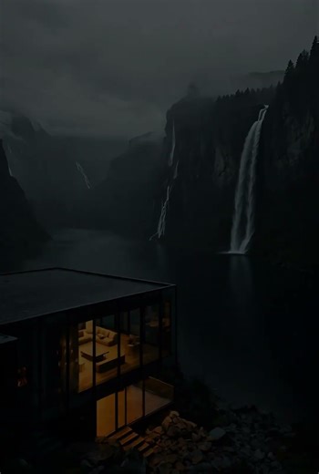 🌧️ Night Rain ASMR Norway Luxury Loft by Geirangerfjord