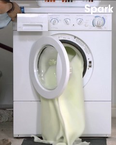2.4K views · 14 reactions | Washing machines can cause significant property damage, with nearly $200 million in damages reported in the U.S. annually. The team demonstrates how using the wrong type of soap and a faulty overflow prevention mechanism can lead to serious damage. | Spark | Facebook