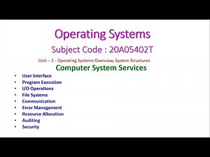 Computer System Services-Operating Systems-Unit-1-20A05402T