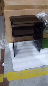 Clear Acrylic End Table 2-Tier Bedside Nightstand for Living Room Bedroom Home Decor (Black)