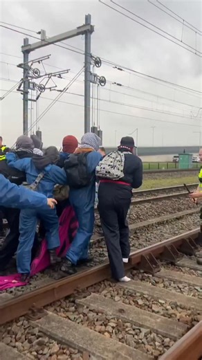 Freedom Flotilla Coalition on Instagram: "Police tries to block group and uses unnecessary violence🚨 Rotterdam Harbor blockade @geeftegengas"