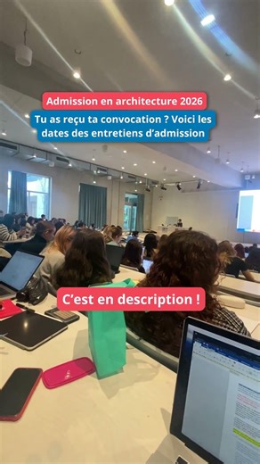 Les entretiens oraux d’admission en école d’architecture : voici les dates importantes à retenir.