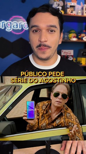 O retorno de Agostinho Carrara em uma campanha para o Canva fez com que o público pedisse à Globo para desenvolver uma série no Globoplay ou até mesmo uma novela vertical sobre o personagem. #AgostinhoCarrara #Globo #Canva