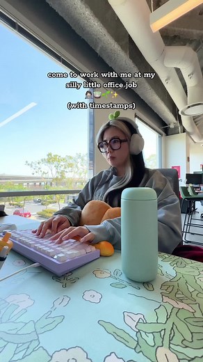 Happy Fridaaaay besties!!✨ if youre new here, hi! Im rose! I design training resources for the company I work for and my job title is sr instructional designer. About my keyboard, 1. its in my bio under office favorites! 2. My coworkers do not get bothered by the noise, since as you can see no one is around me. 3. The 2 people who do sit closest to me have the same type of keyboard 4. You dont have to threaten me because of my keyboard just block me, if u comment youll get more keyboards on your