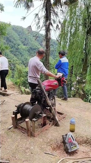 REPURPOSED Motorcycle Engine Powers MASSIVE Mountain Cargo Line 🚠