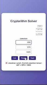 Simulasi aplikasi sederhana Cryptarithm Solver
