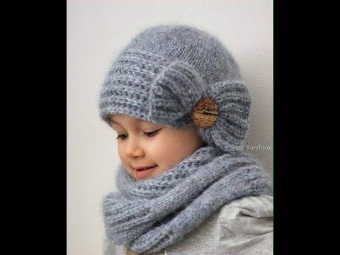 Caciulita tricotata pentru fetite