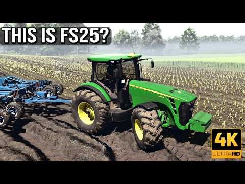 John Deere 8345R Cultivating in Realistic Conditions | FS25 4K
