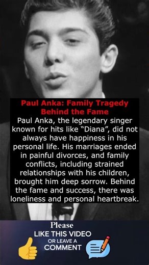 Paul Anka: Family Tragedy Behind the Fame #80s #70s