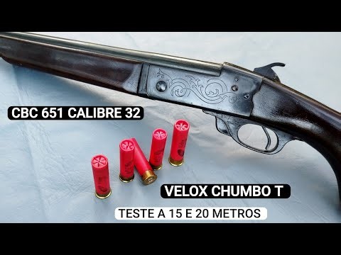Espingarda CBC 32 Teste a 15 e 20 metros Com Cartucho De Fábrica Velox Chumbo T