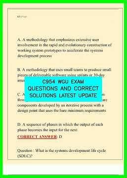 C954 WGU EXAM QUESTIONS AND CORRECT SOLUTIONS LATEST UPDATE video