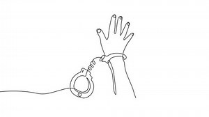Self Drawing Animation Handcuffed Hands Continuous Stock Footage Video (100% Royalty-free) 3974866441 | Shutterstock