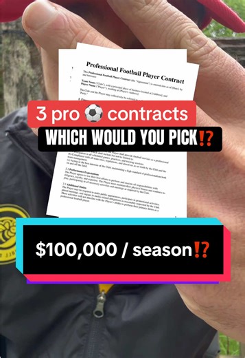 3 pro ⚽️ contracts. Which one are you picking?? #improvingallways | Football Coach