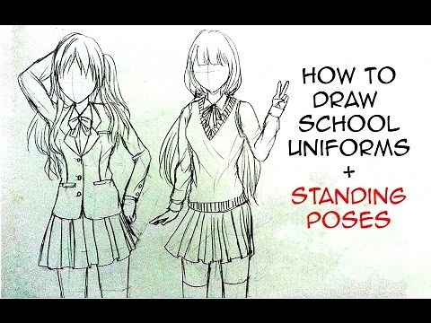 How to Draw 2 Winter School Uniforms - Slow
