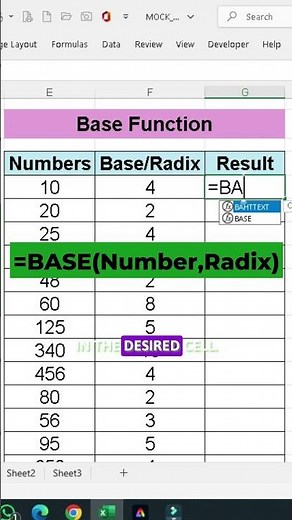 How to Use the BASE Function in Excel | Convert Numbers to Binary, Octal & Hex Instantly!