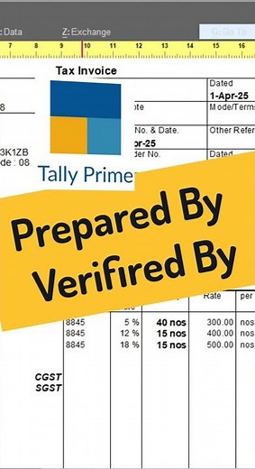 🔖 Invoice Prepared By & Verified By in Tally Prime 🧾💼