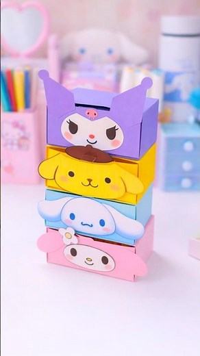 Let’s make sanrio drawers 🎀 #papercrafts #sanrio
