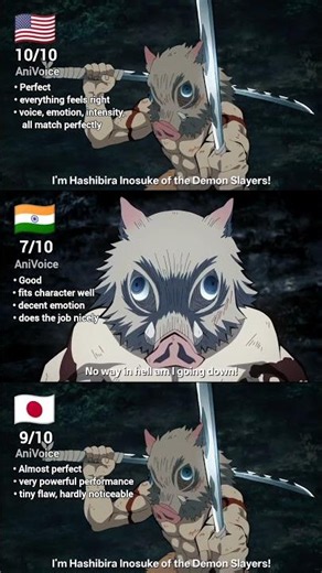 “I Won’t Lose!” 🔥 | Demon Slayer #shorts #anime #voiceratings #multilingualanime #AniVoice