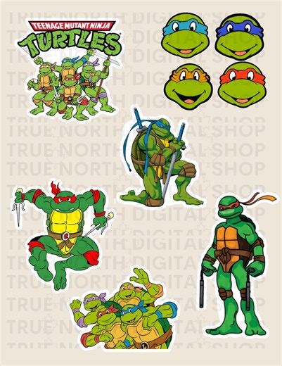 Ninja Turtles Stickers: Printable PNG Decals (digital Download) - Etsy UK