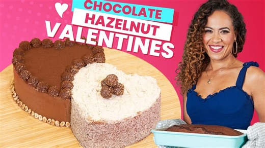Chocolate Hazelnut Valentine's Day Hearts CAKE!