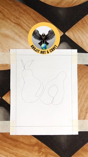 One Line Art Pear Drawing #onelineart #pear #shorts #art #drawing