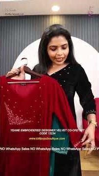 Yeame Embroidered Designer Velvet Co-ord SetProduct Code : 12234